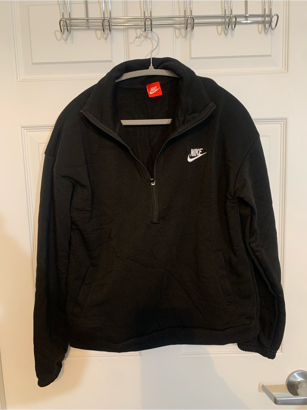 Nike Black Pullover Fleece with White Swoosh